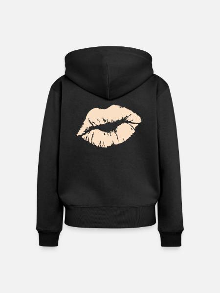kuss - Frauen Premium Bio Zip Hoodie - Schwarz