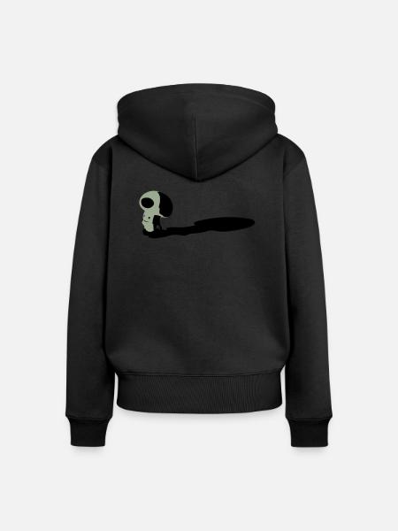 Pilzkopf - Frauen Premium Bio Zip Hoodie - Schwarz