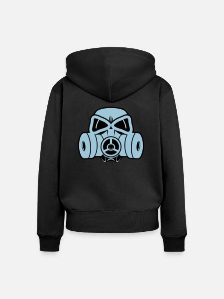 Gasmaske - Frauen Premium Bio Zip Hoodie - Schwarz