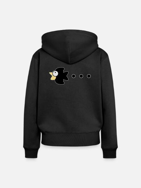 crow - Frauen Premium Bio Zip Hoodie - Schwarz