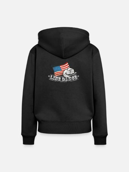 linedance - Frauen Premium Bio Zip Hoodie - Schwarz