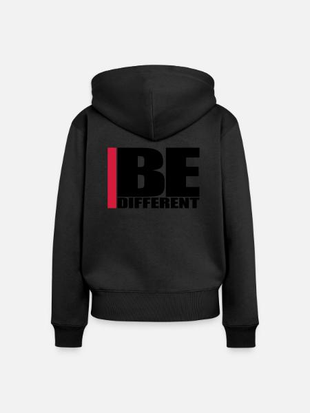 Cool Be Different Logo - Frauen Premium Bio Zip Hoodie - Schwarz