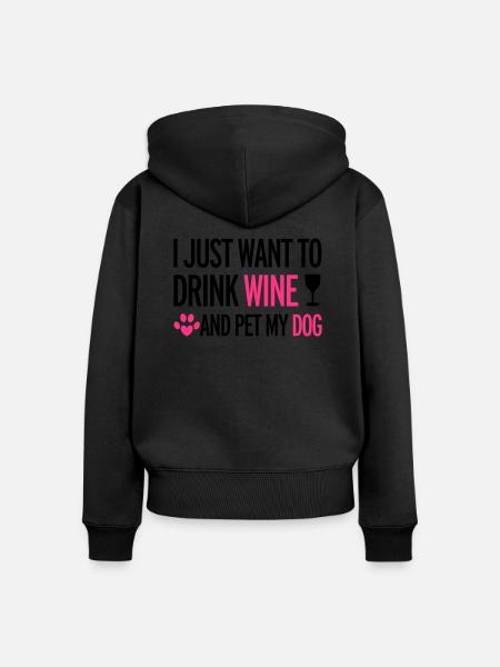 Wine - Frauen Premium Bio Zip Hoodie - Schwarz