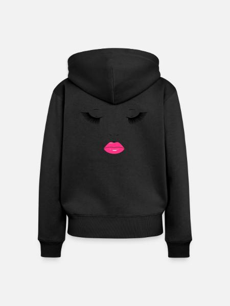 Beauty Face - Frauen Premium Bio Zip Hoodie - Schwarz