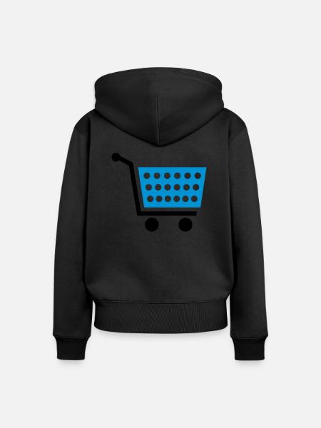 Einkaufswagen - Frauen Premium Bio Zip Hoodie - Schwarz