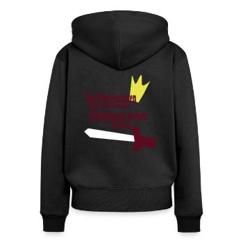 Königinnen ziehen ihr Schwert - Frauen Premium Bio Zip Hoodie - Schwarz - Hinten - Julia (174cm)