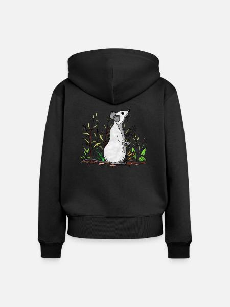 Maus - Frauen Premium Bio Zip Hoodie - Schwarz