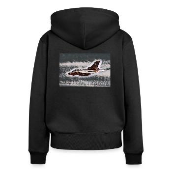 Tornado Flame In Studio - Women's Premium Organic Zip Hoodie - black - Back - Julia (174cm)