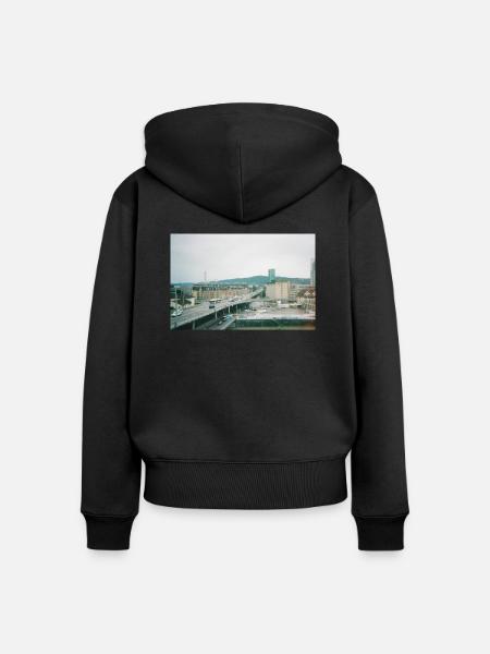 Prime Tower Zürich - Frauen Premium Bio Zip Hoodie - Schwarz