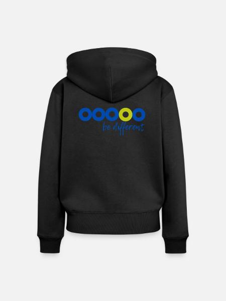 Be Different - Be Yourself!! - Frauen Premium Bio Zip Hoodie - Schwarz