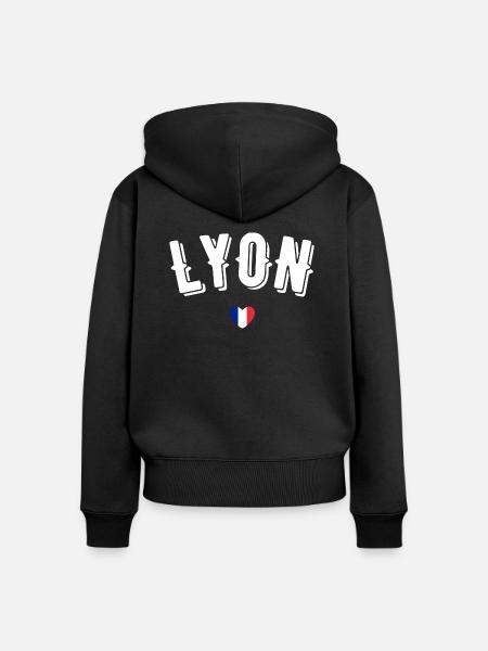 Lyon - Frauen Premium Bio Zip Hoodie - Schwarz
