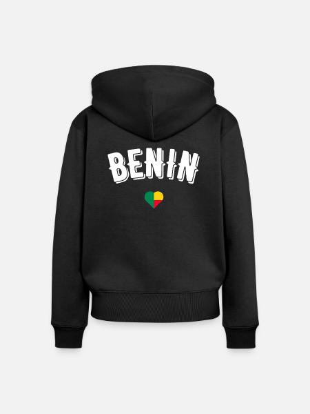 Benin - Frauen Premium Bio Zip Hoodie - Schwarz