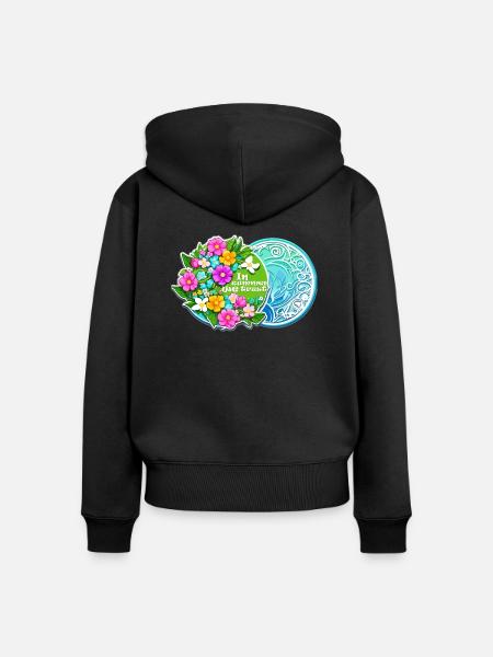 Im Sommer vertrauen wir - Frauen Premium Bio Zip Hoodie - Schwarz