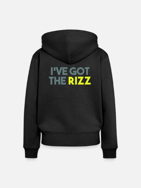 ICH HABE DEN RIZZ - Frauen Premium Bio Zip Hoodie - Schwarz