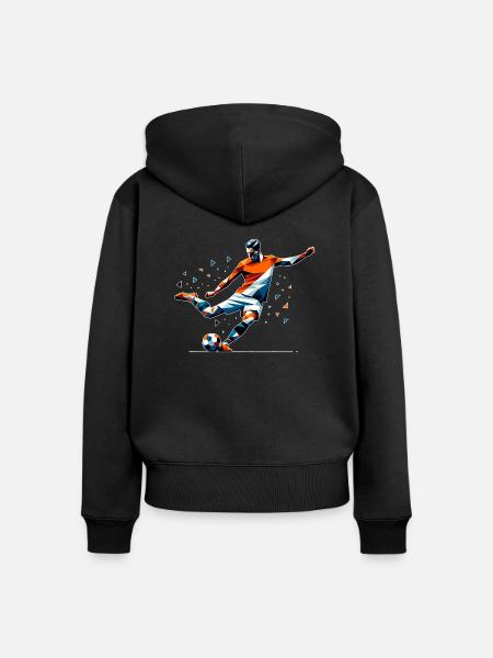 Fussball Niederlande - Frauen Premium Bio Zip Hoodie - Schwarz