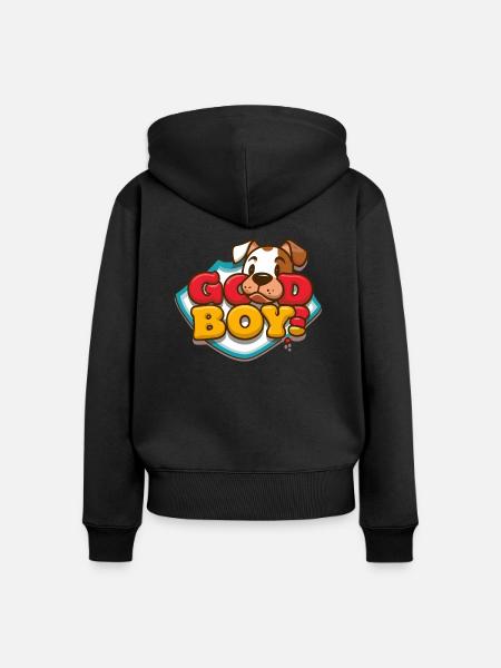 HUNDEBANDANA, GUTER JUNGE - Frauen Premium Bio Zip Hoodie - Schwarz