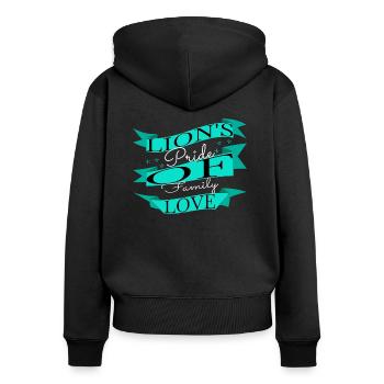 awesome quality time lion pride dynamics - Frauen Premium Bio Zip Hoodie - Schwarz - Hinten - Julia (174cm)