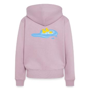 Ducks in a pond - Women's Premium Organic Zip Hoodie - dusky pink - Back - Julia (174cm)
