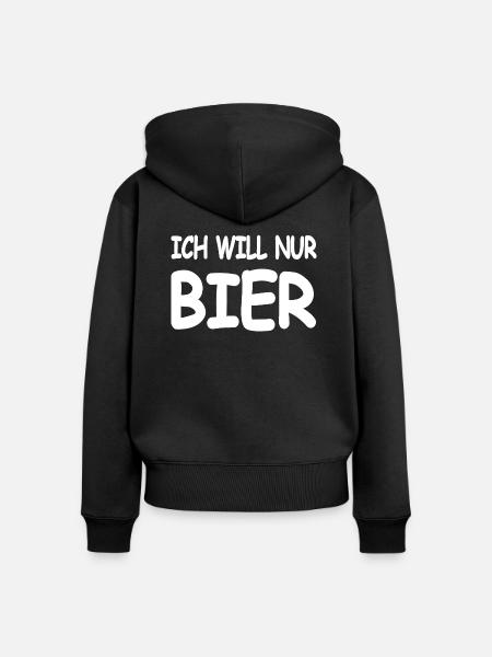 Bier - Frauen Premium Bio Zip Hoodie - Schwarz