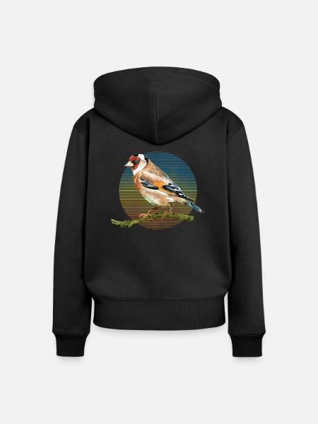 Bunter Vogel - Frauen Premium Bio Zip Hoodie - Schwarz