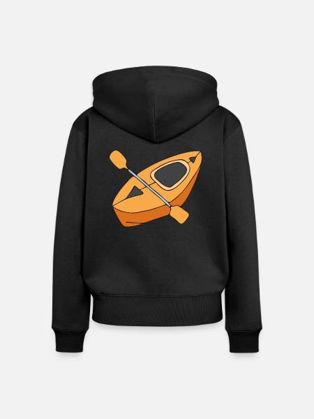 kayak - Frauen Premium Bio Zip Hoodie - Schwarz