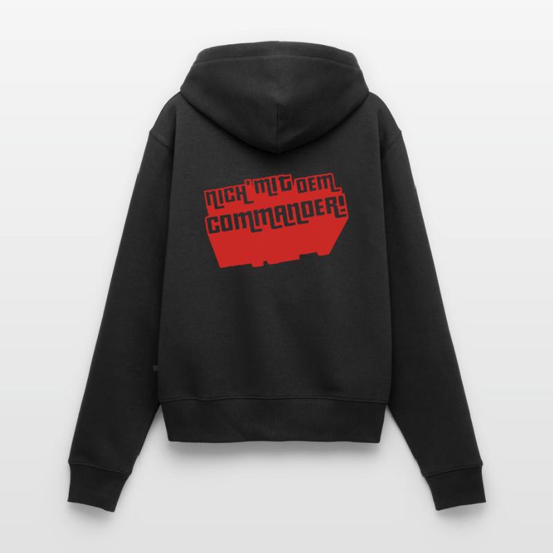 Pas avec le commandant! Sweat à capuche zippé Premium bio Femme