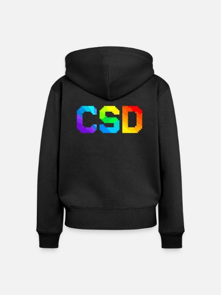 CSD - Pixel Pride Flag - Frauen Premium Bio Zip Hoodie - Schwarz