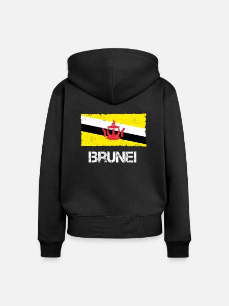 Brunei - Frauen Premium Bio Zip Hoodie - Schwarz