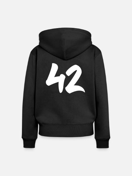 42 - Die Antwort - Frauen Premium Bio Zip Hoodie - Schwarz