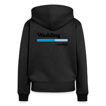 Wedding loading - Frauen Premium Bio Zip Hoodie - Schwarz - Hinten - Julia (174cm)