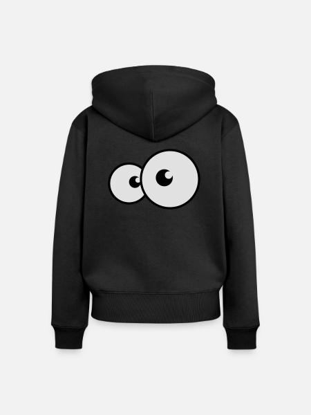 augen - Frauen Premium Bio Zip Hoodie - Schwarz