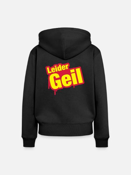 leiderg_geil_1_f2 - Frauen Premium Bio Zip Hoodie - Schwarz