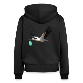 infant - Women's Premium Organic Zip Hoodie - black - Back - Julia (174cm)