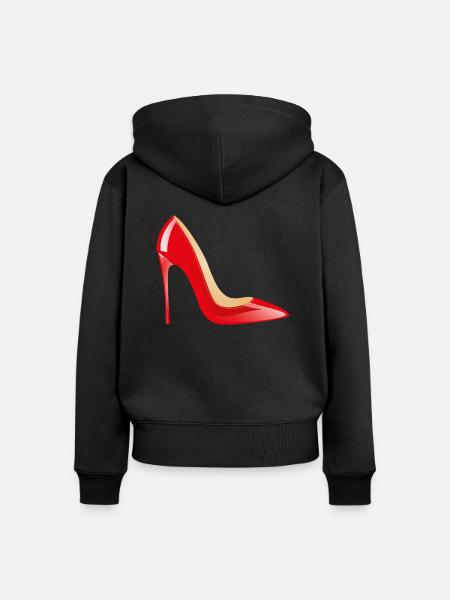 Smiley High Heels - Frauen Premium Bio Zip Hoodie - Schwarz