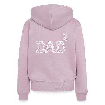 dad 2 - Futur père - Sweat à capuche zippé Premium bio Femme - rose poudré - Dos - Julia (174cm)