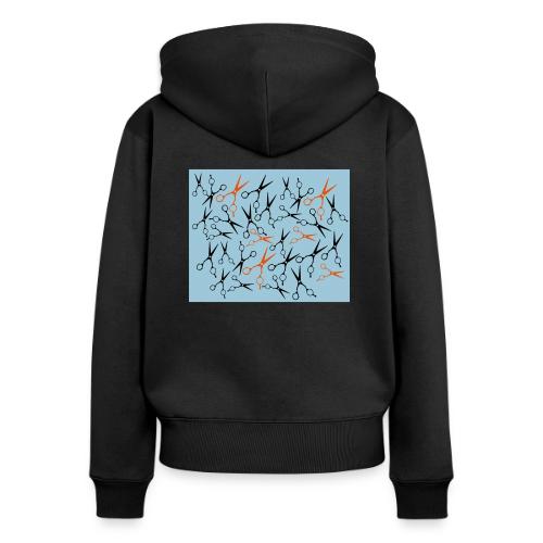 Scherenmaske Schwarzer Hintergrund - Frauen Premium Bio Zip Hoodie