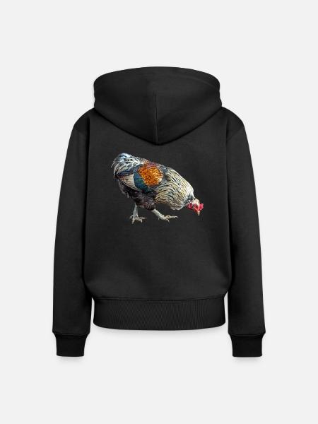 Hühnereier - Frauen Premium Bio Zip Hoodie - Schwarz