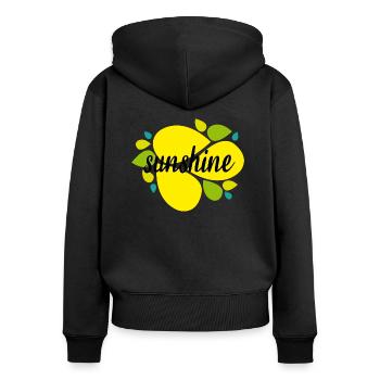 ensoleillement - Sweat à capuche zippé Premium bio Femme - noir - Dos - Julia (174cm)