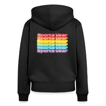 Sports Wear Rainbow two - Frauen Premium Bio Zip Hoodie - Schwarz - Hinten - Julia (174cm)