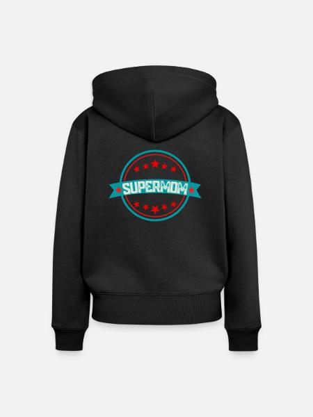 Supermom - Frauen Premium Bio Zip Hoodie - Schwarz