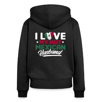 Fier mexicain Mexique Mexicain Cadeau Mexicain - Sweat à capuche zippé Premium bio Femme - noir - Dos - Julia (174cm)