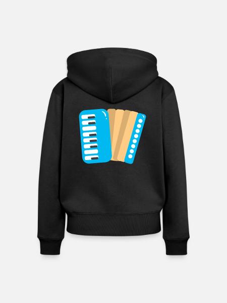 Akkordeon - Frauen Premium Bio Zip Hoodie - Schwarz