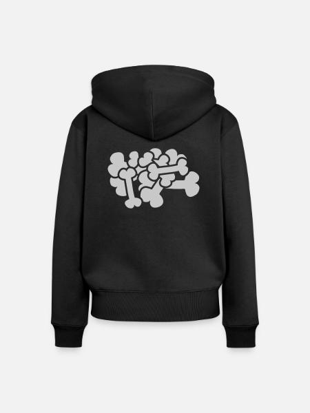 Design großer Knochen Haufen - Frauen Premium Bio Zip Hoodie - Schwarz