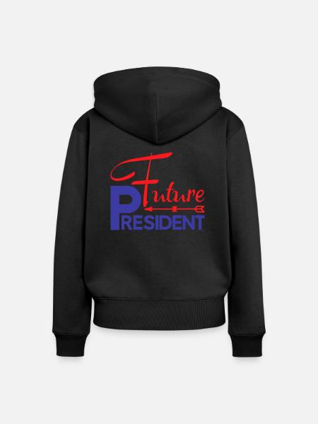 Künftiger Präsident - Frauen Premium Bio Zip Hoodie - Schwarz