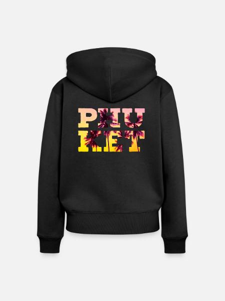 Phuket - Frauen Premium Bio Zip Hoodie - Schwarz