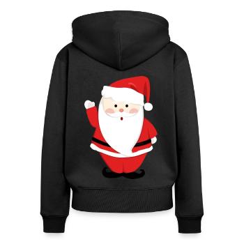 Père Noël Joyeux Noël Coeur T-Shirt d’amour - Sweat à capuche zippé Premium bio Femme - noir - Dos - Julia (174cm)