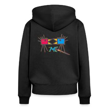 Verliebte Vögel - Frauen Premium Bio Zip Hoodie - Schwarz - Hinten - Julia (174cm)