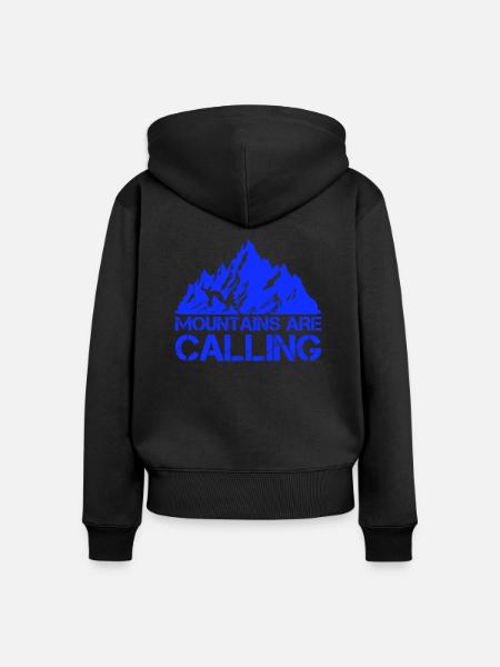 mountains are calling - Frauen Premium Bio Zip Hoodie - Schwarz