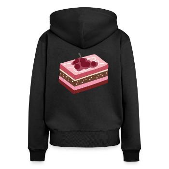 Sweets Kuchen - Frauen Premium Bio Zip Hoodie - Schwarz - Hinten - Julia (174cm)