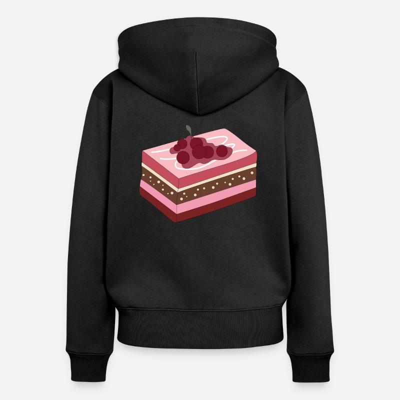Gâteau aux bonbons - Sweat à capuche zippé Premium bio Femme - noir